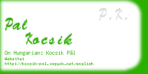 pal kocsik business card