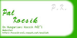 pal kocsik business card